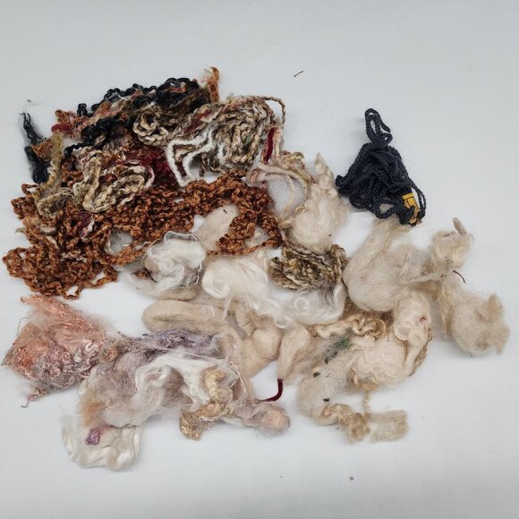 Throwsters Waste Hand Dyed Silk Wool Cotton Scrap Fibers For Crafting & Felting - Picture 3 of 12